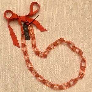 J. Crew | Acetate and Grosgrain Ribbon Statement Necklace | Burnt Orange